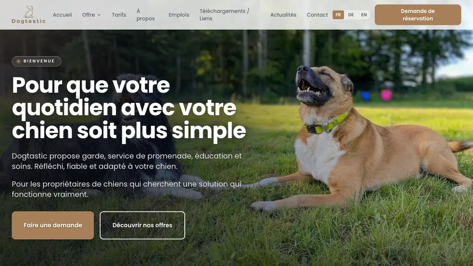 The dogtastic.ch home page