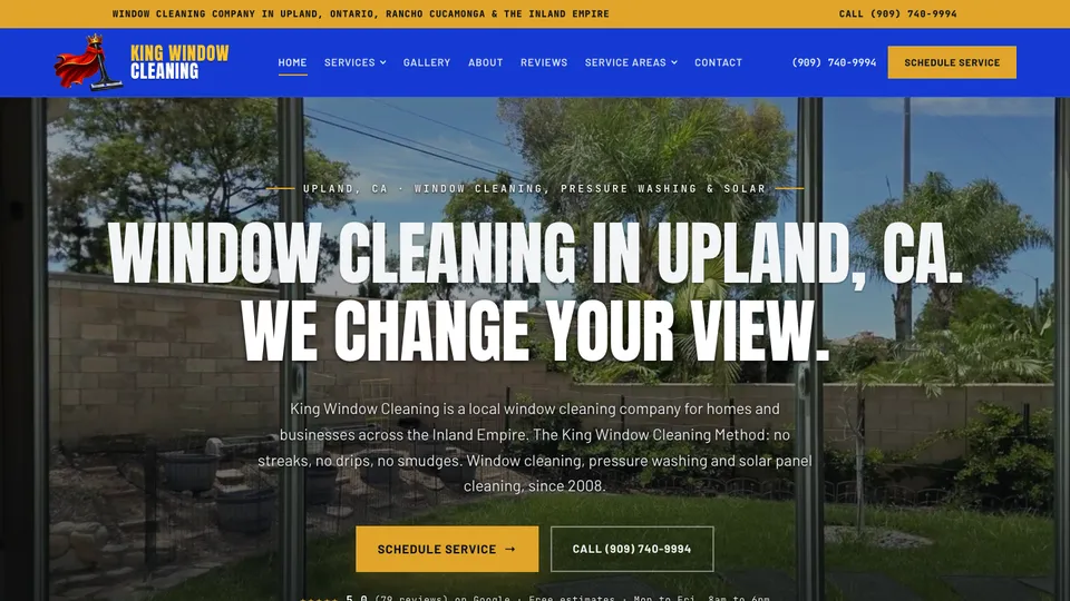 The kingwindowcleaning.com home page